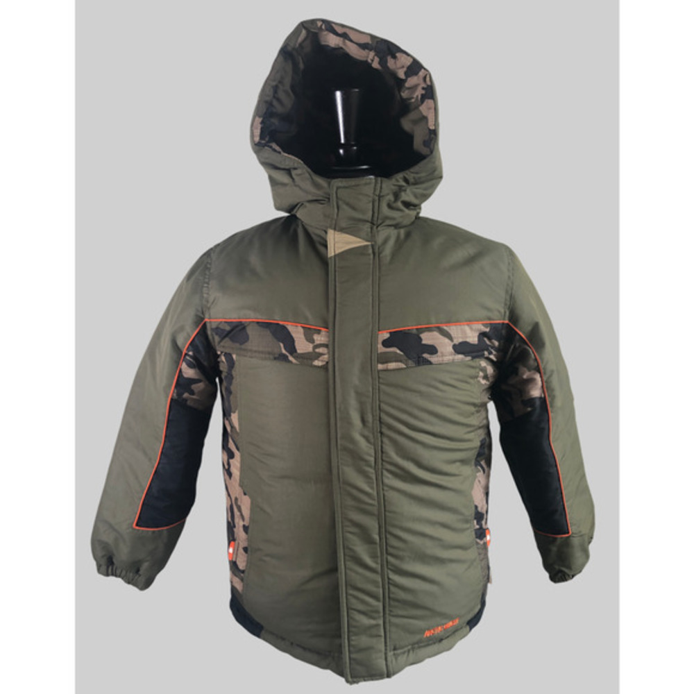 Youth Boys Reversible‎ Jacket Arctic Quest Green & Camo Lined Hooded M 10/12